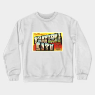 Greetings from Traverse City Michigan, Vintage Large Letter Postcard Crewneck Sweatshirt